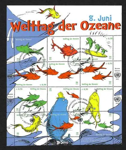 UNO Wien: Welttag der Ozeane, Kleinbogen gestempelt  #776-787