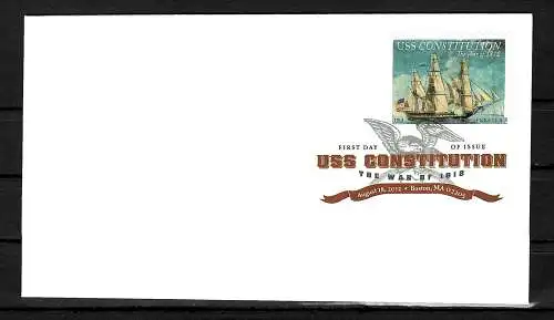 USA: USS Constitution, Schiffe, ships, FDC mit Farbstempel