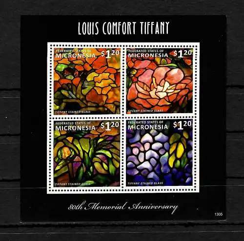 Micronésie: Louis Comfort Tiffany, bloc de fraîcheur, **