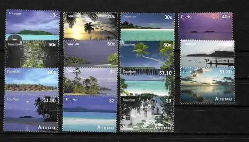 Aitutaki: Paradis du lac du Sud - Tourisme: 15 timbres frais