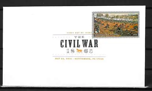 USA: Civil War: 2x FDC avec tampon de couleur