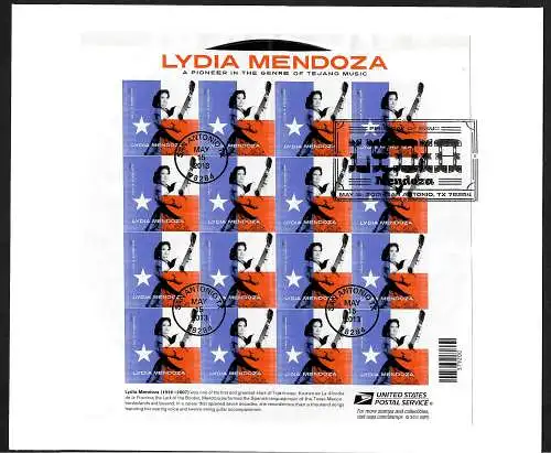 USA: Lydia Mendoza: FDC avec arc d'interrupteur !!!