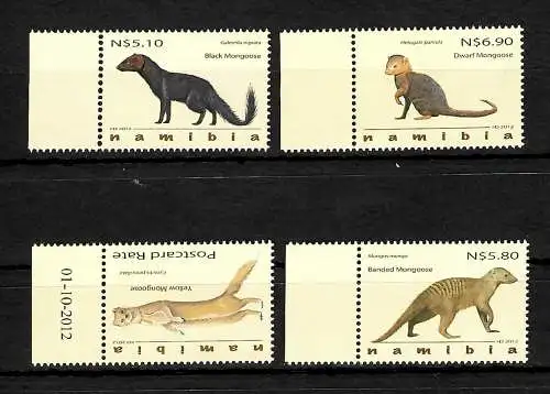 Namibia: Mangusten, Mongoose #1426-29, postfrisch