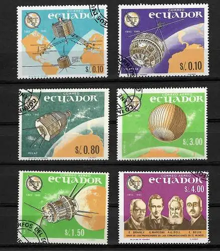 Ecuador: 100 Jahre internationale Raumfahrt #1190-95, gestempelt