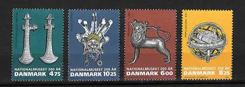 Dänemark: 200 Jahre Dänisches Nationalmuseum #1462-65, postfrisch