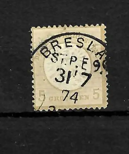 DR: MiNr. 22, gestempelt Breslau ST.P.E 9, Luxus