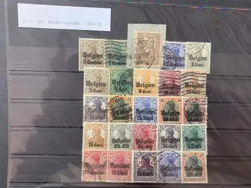 25 différents équipages allemands 1914-18 timbres, 25 different I. WW