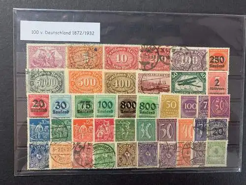 100 différents Reich allemand 1872-1932 Timbres, 100 different Reiche