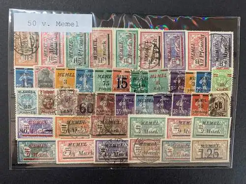 50 verschiedene Memel Briefmarken, 50 different Memel