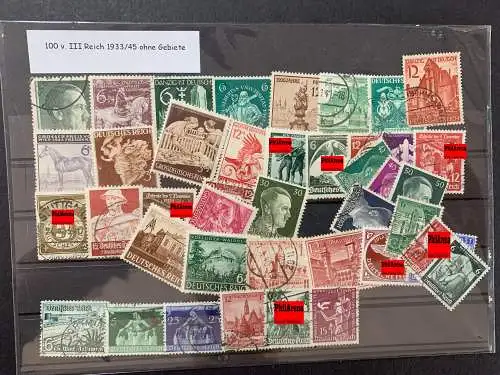 100 différents III. Reich 1872-1945 Timbres, 100 different IIIe Reiche