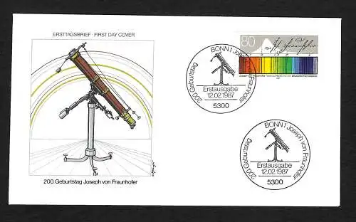 Bund: 200. Geburtstag von Joseph von Fraunhofer, FDC, MiNr. 1313