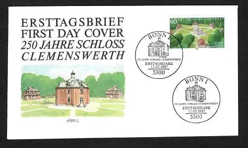 Bund: 250 Jahre Schloss Clemenswerth, FDC, MiNr. 1312