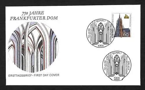 Bund: 750 Jahre Dom Frankfurt Main, FDC, MiNr. 1434