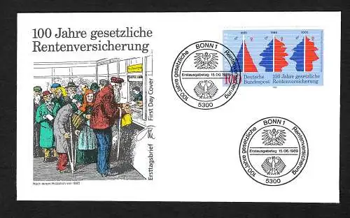 Bund: 100 Jahre gesetzliche Rentenversicherung,  FDC, MiNr. 1435