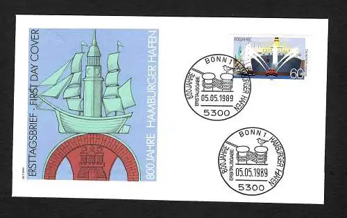 Bund: 800 Jahre Hamburger Hafen,  FDC, MiNr. 1419