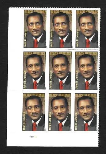 États-Unis: Black Heritage John H. Johnson, 9x stamp mnh