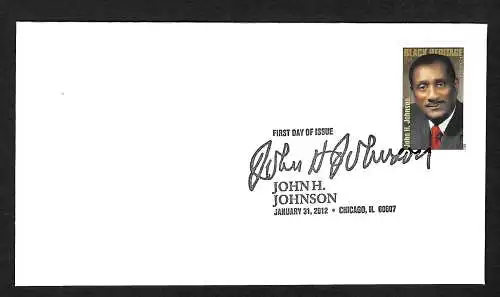 États-Unis: Black Heritage John H. Johnson 2012 Chicago, FDC