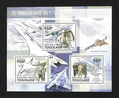 Togo: 35e anniversaire du premier vol commercial de Concorde, ** frais de port