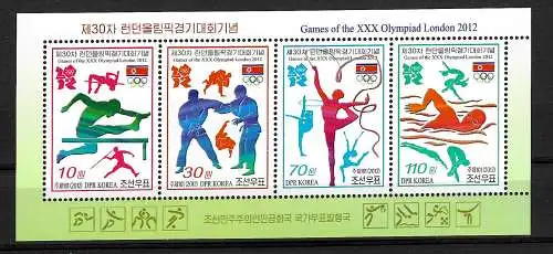 Korea: Olympische Spiele 2012 London, Block ** postfrisch