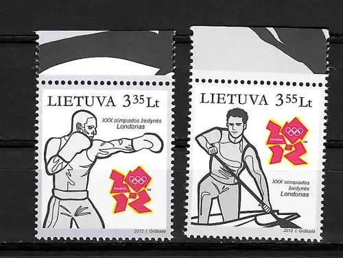 Estonie: Jeux olympiques 2012 Londres, 2x timbres ** frais de port