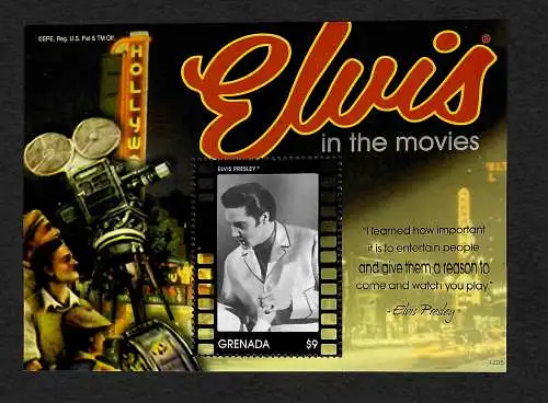 Grenada: Elvis in the Movies: Elvis Presley, Block, mnh, **