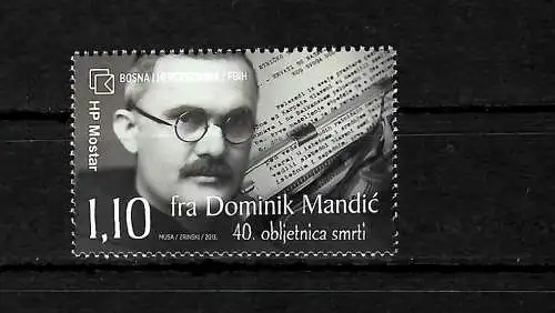 Bosnie-Herzégovine: 40e anniversaire de la mort de Fr. Dominik Mandic, #371, frais de port