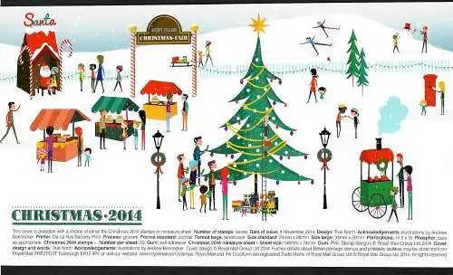 GB: Noël, Noël 2014, FDC avec supplément