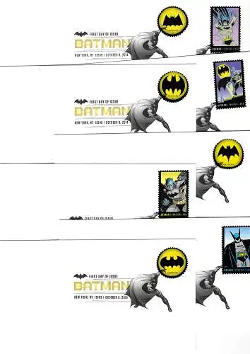 États-Unis: Batman, 8x FDC