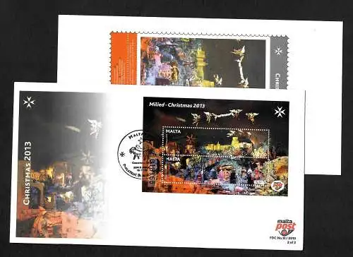 Malta: Weihnachten 2013, Block als FDC