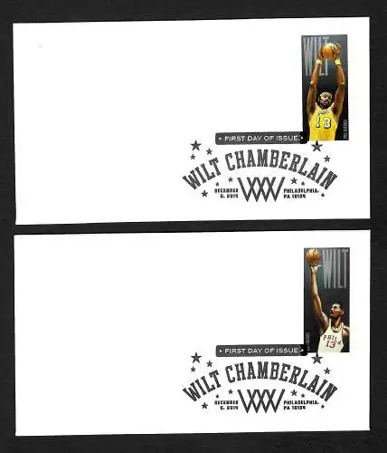 USA:Wilt Chamberlain WWW, 2x FDC