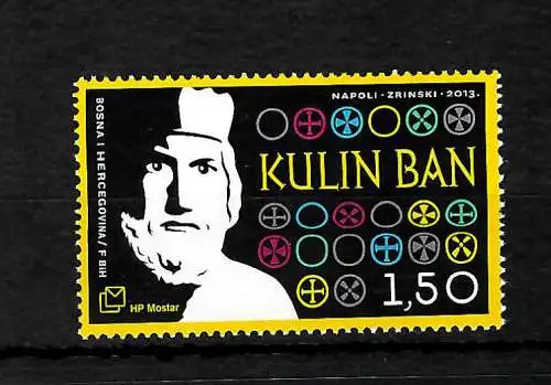 Bonien Herzegovina: 850 Geburtstag von Kulin Ban, #360, postfrisch