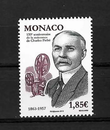 Monaco: 150e anniversaire de Charles Pathé, #3155, frais de port