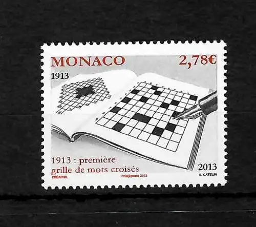 Monaco: 100 Jahre Kreuzworträtsel, #3156, postfrisch