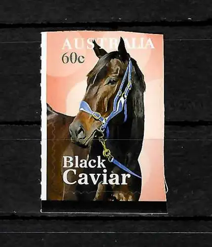 Australien: Pferd Black Caviar, postfrisch selbstklebend