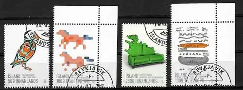 Islande: Design contemporain IV Designer graphique, #1381-1384, cacheté