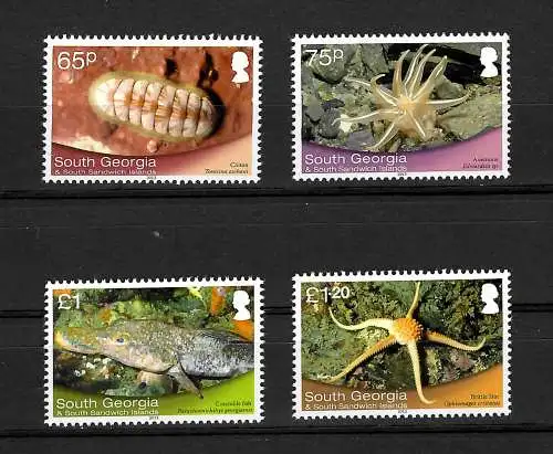 Géorgie du Sud: animaux marins, #598-606, frais