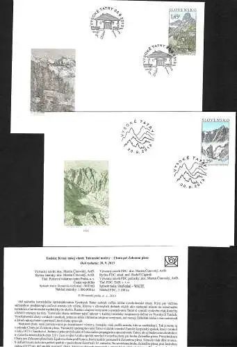 Slowakei: Tatra Gebirge, 2x FDC mit Einlegeblatt