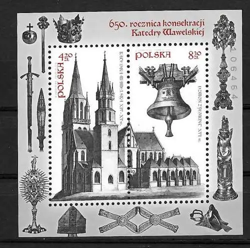 Polen: 650 Jahre Einweihung Kathedrale von Wawel, postfrisch