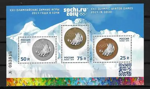 Russie: Jeux olympiques d'hiver 2014, Sochi, frais de port, médailles