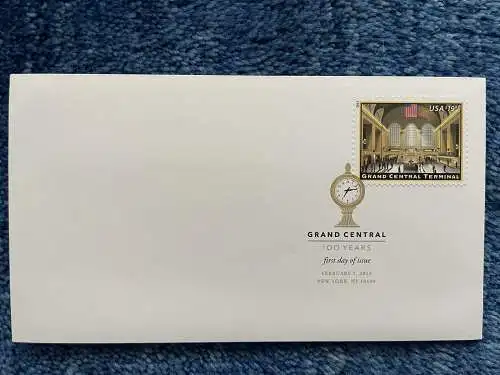 USA: 2013 Grand Central - 100 ans, FDC avec temple couleur