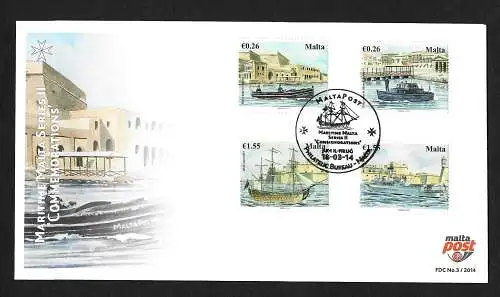 Malta: 2014 Maritime Malta II - Schiffe, FDC