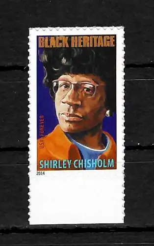 USA: 2014 Black Heritage, Shirley Chisholm, post-fraîchissement