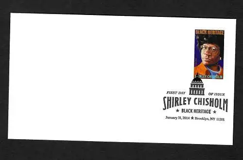 États-Unis: 2014 Black Heritage, Shirley Chisholm, FDC