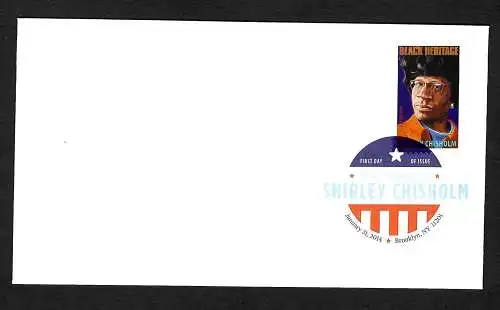 USA: 2014 Black Heritage, Shirley Chisholm, FDC - cachet coloré