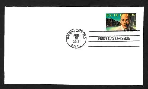 États-Unis: 2014 100. Anniversary of Ralph Ellison, FDC