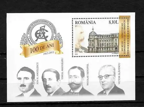 Roumanie: 100 ans d'académie d 'économie à Bucarest, bloc **