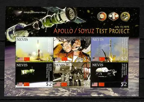 Nevis: 30 Jahre Apollo-Sojus Test Project, postfrisch **