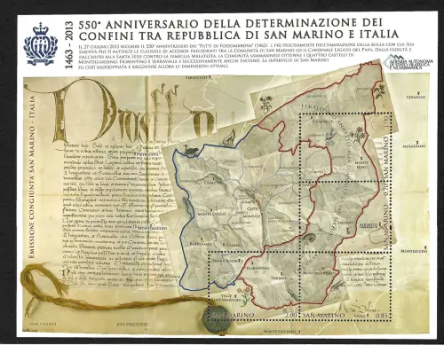 San Marino: Grenzbestimmung San Marino-Italien, #2563-2566, postfrisch