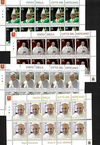 Vatican: Pape François, 2e année pontificale, 4x arc minuscule, frais de port