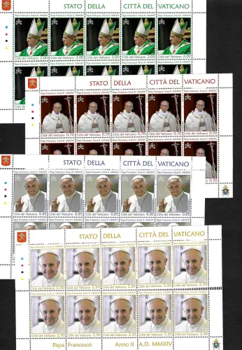 Vatican: Pape François, 2e année pontificale, 4x arc minuscule, frais de port